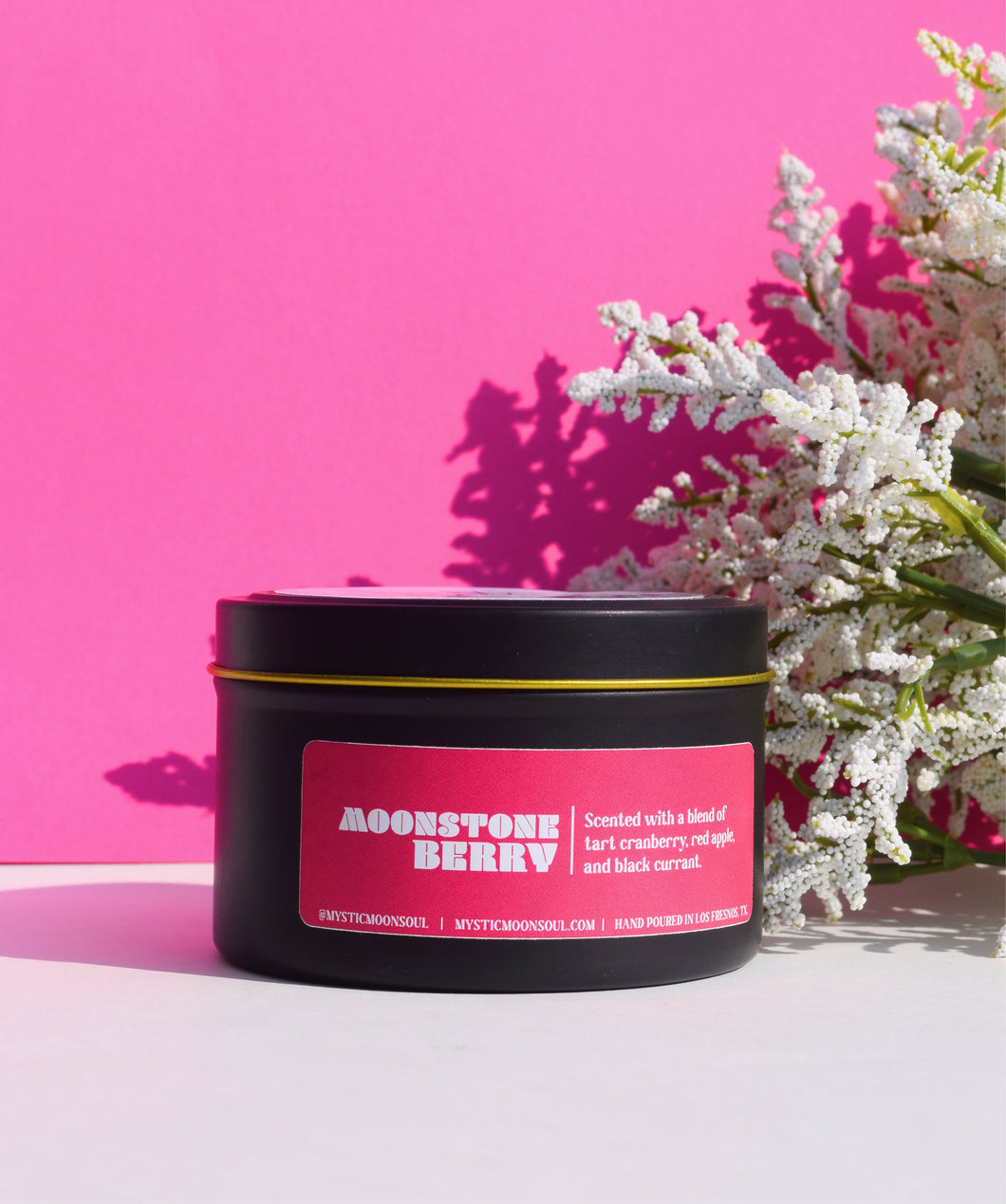 Moonstone Berry Crystal Candle