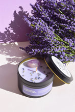 Load image into Gallery viewer, Lavender Amethyst Crystal Candle

